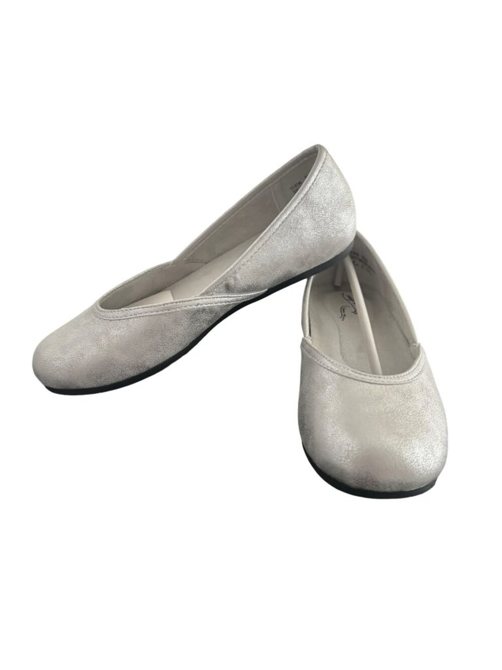 Easy Street Tamar Sz 8.5 Narrow (N, AA) Ballet Flats Shoes Metallic Silver